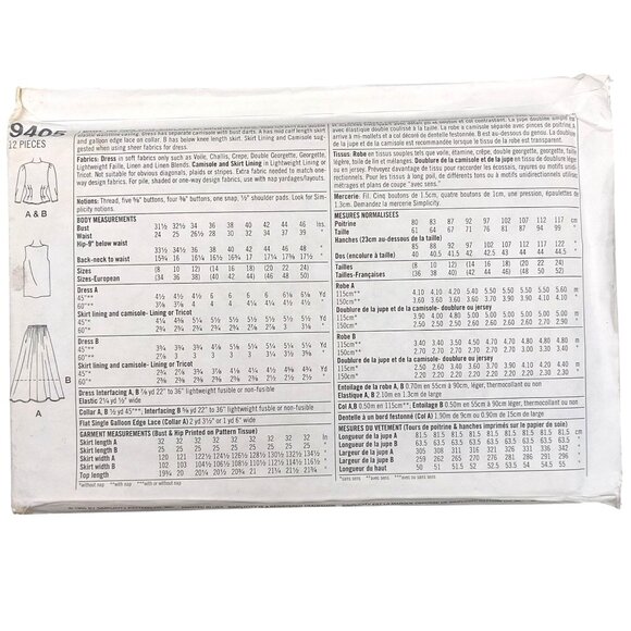 1990s Simplicity 9405 Vintage Maren Dress Sewing Pattern Size Z 20 22 24 Uncut - Picture 2 of 4